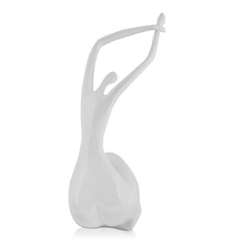 ADM - Grande sculpture en résine 'Réveil sans socle' - Couleur blanche - 54 x 24 x 30 cm 3