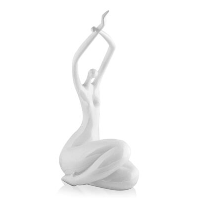 ADM - Grande sculpture en résine 'Éveil sans socle' - Coloris Blanc - 54 x 24 x 30 cm