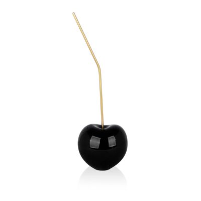 ADM - Escultura de resina 'Pequeña cereza' - Color negro - 44 x 14 x 12 cm