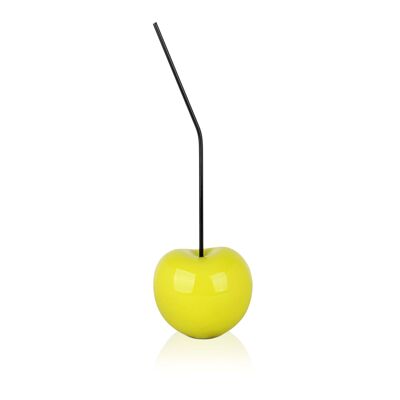 ADM - Scultura in resina 'Ciliegia piccola' - Colore Giallo - 44 x 14 x 12 cm