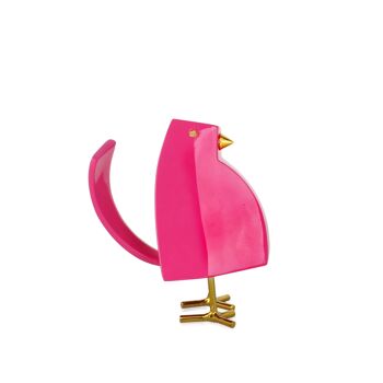 ADM - Sculpture en résine 'Oiseau Magenta' - Couleur Fuxia - 14 x 8 x 12 cm 2