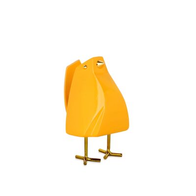 ADM - Scultura in resina 'Uccellino' - Colore Giallo - 14 x 8 x 11 cm