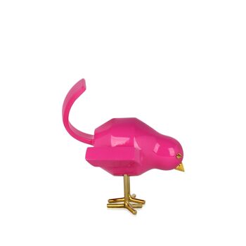 ADM - Sculpture en résine 'Oiseau Magenta' - Couleur Fuxia - 14 x 11 x 14 cm 2