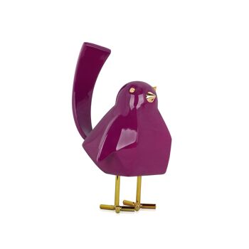 ADM - Sculpture en résine 'Purple bird' - Couleur violette - 18 x 11 x 13 cm 6