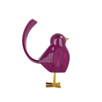 ADM - Sculpture en résine 'Purple bird' - Couleur violette - 18 x 11 x 13 cm 7