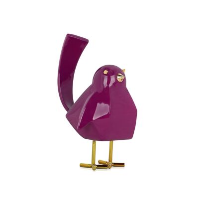 ADM - Escultura de resina 'Pájaro Morado' - Color Morado - 18 x 11 x 13 cm