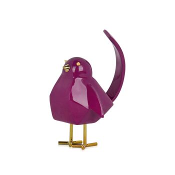 ADM - Sculpture en résine 'Purple bird' - Couleur violette - 18 x 11 x 13 cm 3
