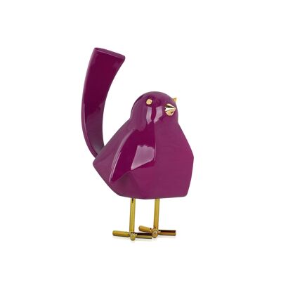 ADM - Escultura de resina 'Pajarito' - Color morado - 18 x 11 x 13 cm
