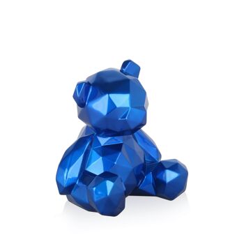 ADM - Sculpture en résine 'Petit ours à facettes' - Couleur bleue - 20 x 18 x 16 cm 7