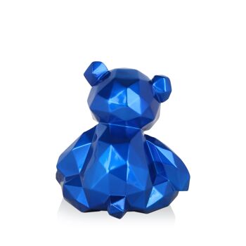 ADM - Sculpture en résine 'Petit ours à facettes' - Couleur bleue - 20 x 18 x 16 cm 8