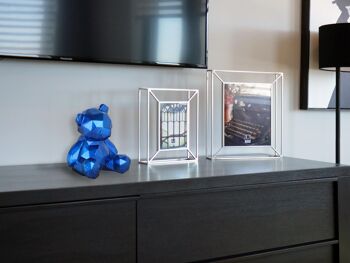 ADM - Sculpture en résine 'Petit ours à facettes' - Couleur bleue - 20 x 18 x 16 cm 10