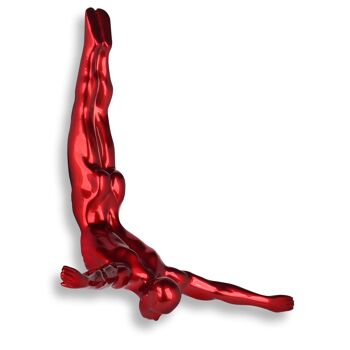 ADM - Sculpture en résine 'Petit plongeur' - Couleur rouge - 28 x 28 x 9 cm 1