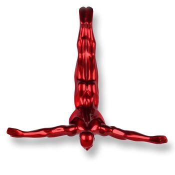 ADM - Sculpture en résine 'Petit plongeur' - Couleur rouge - 28 x 28 x 9 cm 2