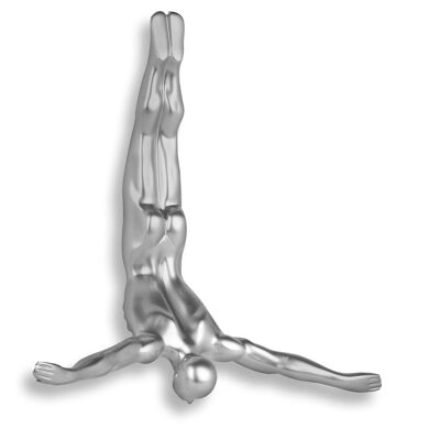 ADM - Scultura in resina 'Tuffatore piccolo' - Colore Argento - 28 x 28 x 9 cm