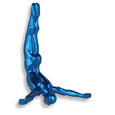 ADM - Harzskulptur 'Kleiner Taucher' - Blaue Farbe - 28 x 28 x 9 cm