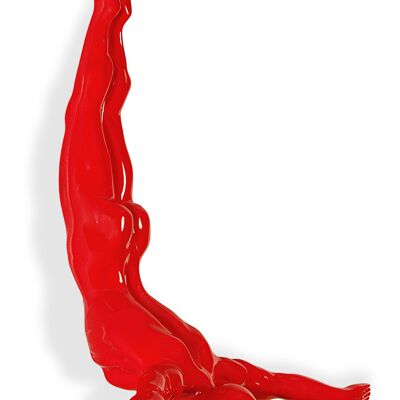 ADM - Harzskulptur 'Kleiner Taucher' - Rote Farbe - 28 x 28 x 9 cm