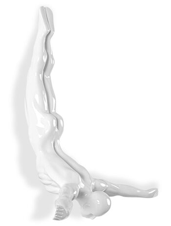 ADM - Sculpture en résine 'Petit plongeur' - Couleur blanche - 28 x 28 x 9 cm 5