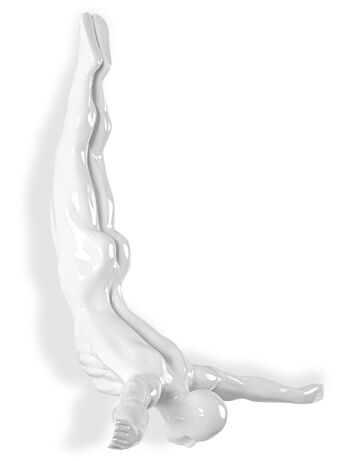 ADM - Sculpture en résine 'Petit plongeur' - Couleur blanche - 28 x 28 x 9 cm 1
