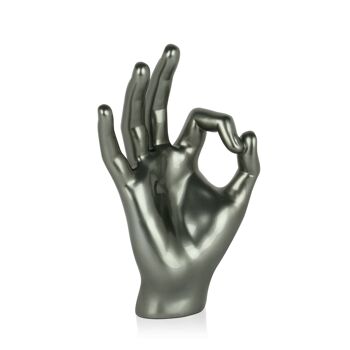 ADM - Sculpture en résine 'OK' - Couleur anthracite - 27 x 18 x 11 cm 9