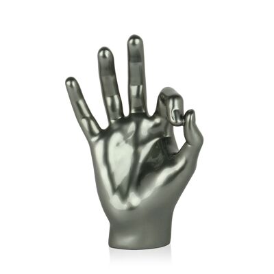 ADM - Resin sculpture 'OK' - Anthracite color - 27 x 18 x 11 cm