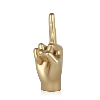 ADM - Harzskulptur 'Mittelfinger' - Goldfarbe - 28 x 11 x 11 cm