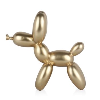 ADM - Sculpture en résine 'Petit chien ballon' - Couleur or - 27 x 26 x 9,5 cm 6