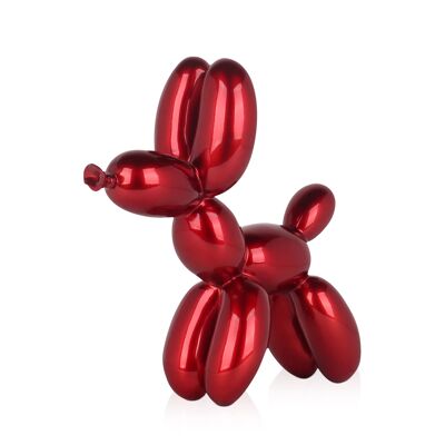 ADM - Scultura in resina 'Cane palloncino piccolo' - Colore Rosso - 27 x 26 x 9,5 cm
