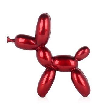 ADM - Sculpture en résine 'Petit chien ballon' - Couleur rouge - 27 x 26 x 9,5 cm 2