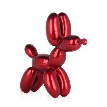 ADM - Sculpture en résine 'Petit chien ballon' - Couleur rouge - 27 x 26 x 9,5 cm 3