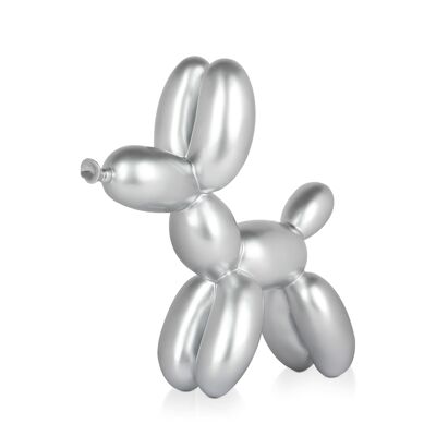 ADM - Resin sculpture 'Small balloon dog' - Silver color - 27 x 26 x 9.5 cm