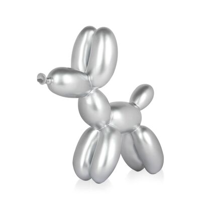 ADM - Sculpture en résine 'Petit chien ballon' - Coloris Argent - 27 x 26 x 9,5 cm