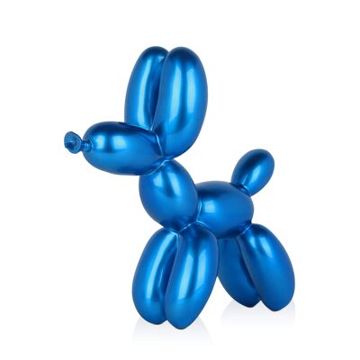 ADM - Sculpture en résine 'Petit chien ballon' - Coloris bleu - 27 x 26 x 9,5 cm