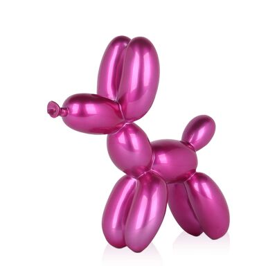 ADM - Escultura de resina 'Pequeño perro globo' - Color fuxia - 27 x 26 x 9,5 cm