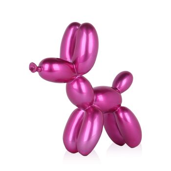 ADM - Sculpture en résine 'Petit chien ballon' - Couleur Fuxia - 27 x 26 x 9,5 cm 1