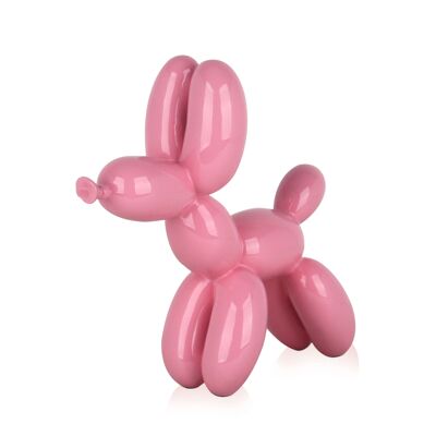 ADM - Escultura de resina 'Pequeño perro globo' - Color rosa - 27 x 26 x 9,5 cm