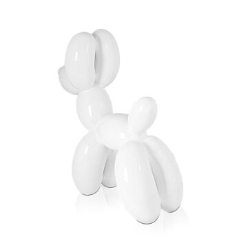 ADM - Sculpture en résine 'Petit chien ballon' - Couleur blanche - 27 x 26 x 9,5 cm 7