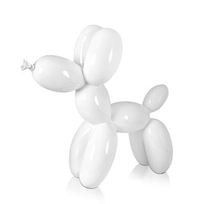 ADM - Escultura de resina 'Pequeño perro globo' - Color blanco - 27 x 26 x 9,5 cm