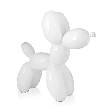 ADM - Sculpture en résine 'Petit chien ballon' - Couleur blanche - 27 x 26 x 9,5 cm 2
