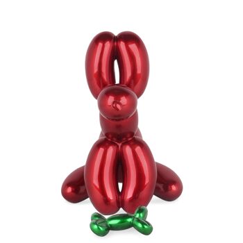 ADM - Sculpture en résine 'Petit chien ballon assis' - Couleur rouge - 28 x 18 x 30 cm 6