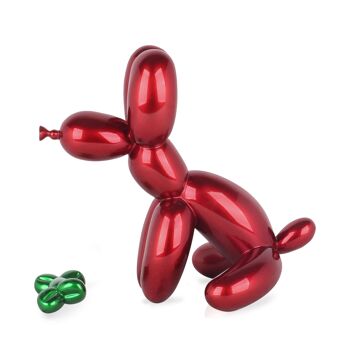 ADM - Sculpture en résine 'Petit chien ballon assis' - Couleur rouge - 28 x 18 x 30 cm 7