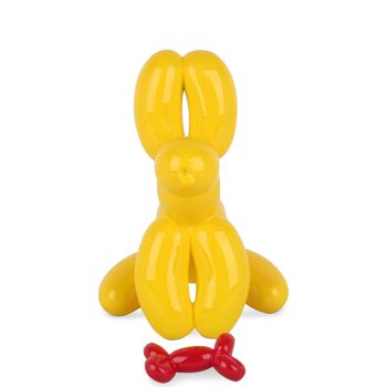 ADM - Sculpture résine 'Petit chien ballon assis' - Couleur jaune - 28 x 18 x 30 cm 6