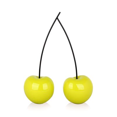 ADM - Resin sculpture 'Small double cherries' - Yellow color - 43 x 29 x 11 cm