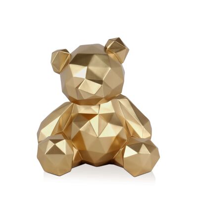 ADM - Resin sculpture 'Faceted bear' - Gold color - 30 x 28 x 23 cm