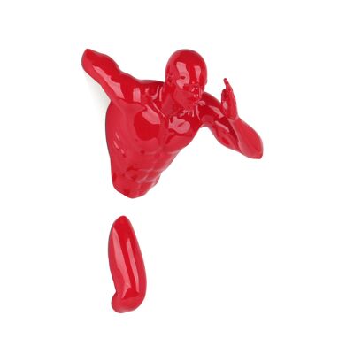 ADM - Sculpture en résine 'Man Runner' - Couleur rouge - 28,5 x 16,5 x 14,5 cm
