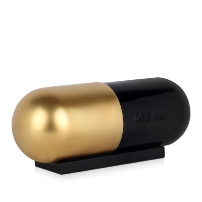ADM - Scultura in resina 'Pillola vita eterna' - Colore Oro - 13 x 33 x 12 cm