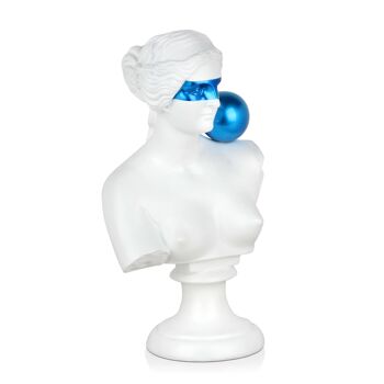 ADM - Sculpture en résine 'Buste grec avec sphère' - Couleur blanche - 35 x 21 x 15 cm 7