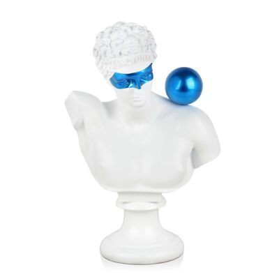 ADM - Resin sculpture 'Greek bust with sphere' - White color - 35 x 25 x 15 cm