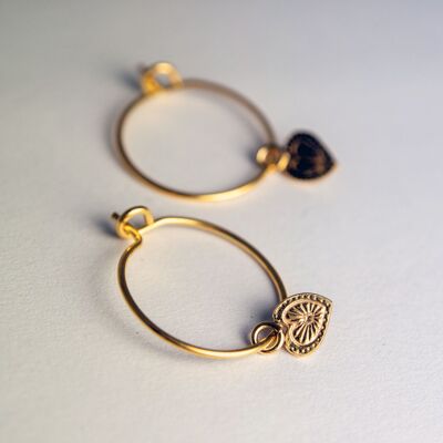 Baby Heart Mexico Hoop Earrings