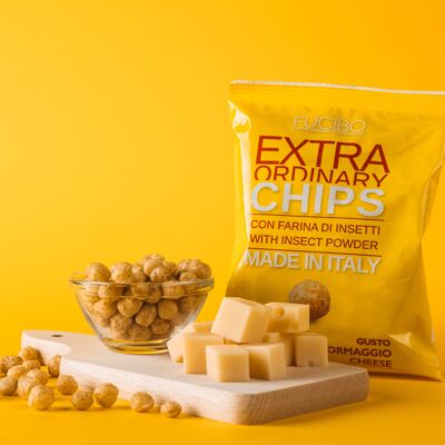 Chips di mais italiano con farina di insetti gusto formaggio