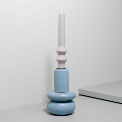 Bundle portacandele VARIEGATO (blu ottanio)+ candela REVERSO (carta da zucchero)
